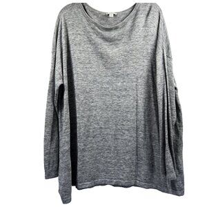 J Jill Pure Jill Women's Pullover XL Solid Gray Knit Long Sleeve Cotton Blend
